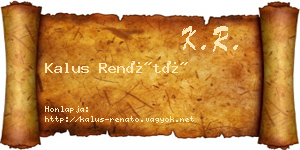 Kalus Renátó névjegykártya